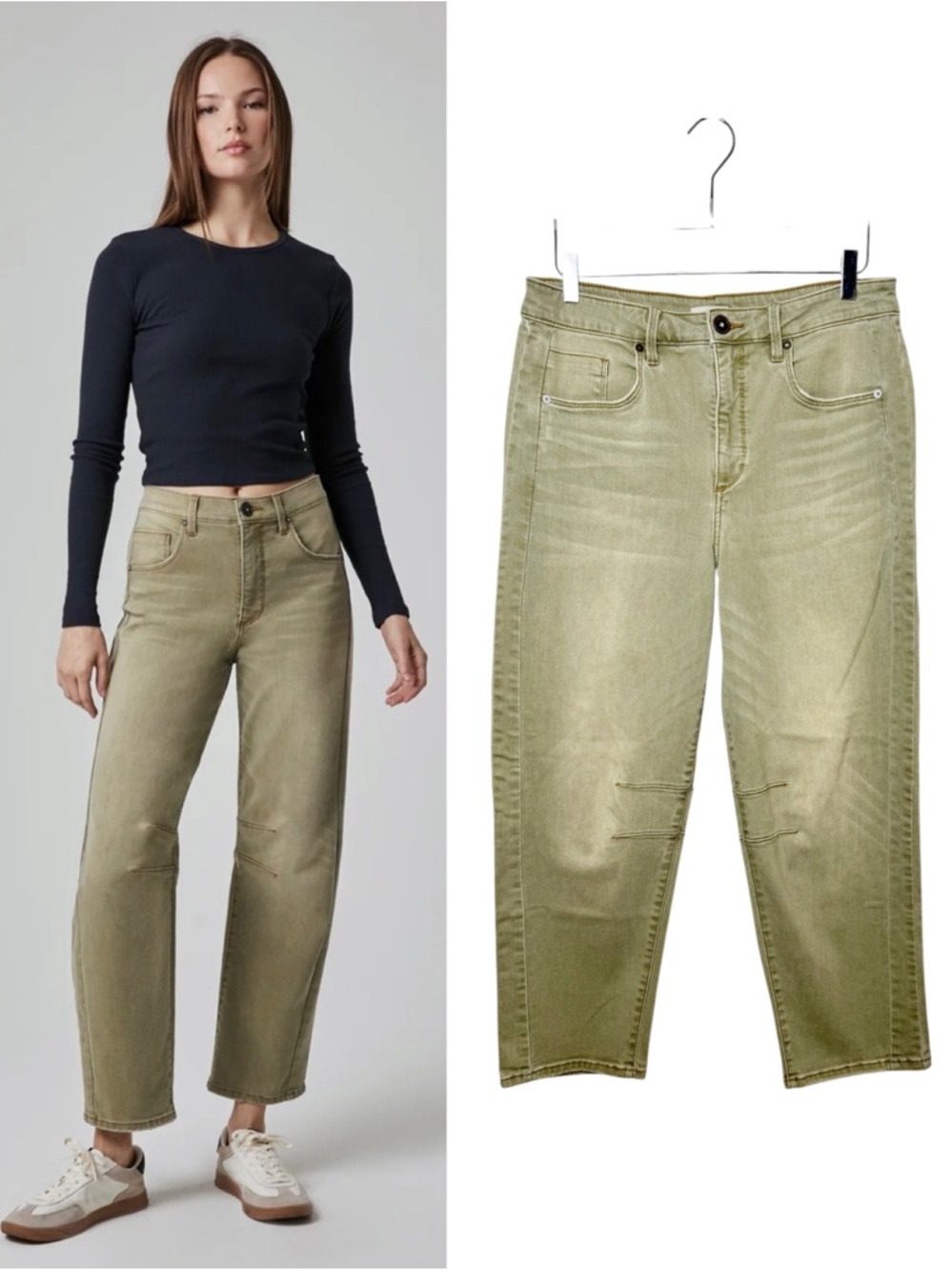 EDYSON Jack Light Olive High Rise Slouchy Barrel Women’s Jeans Sz 29